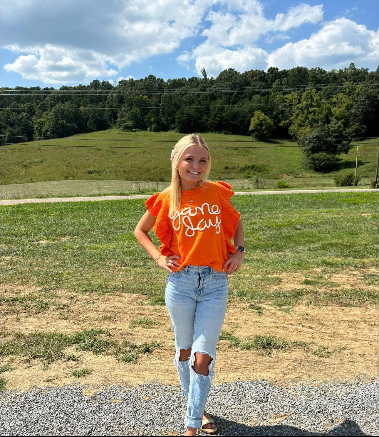 TN Vols Game Day Ruffle Top