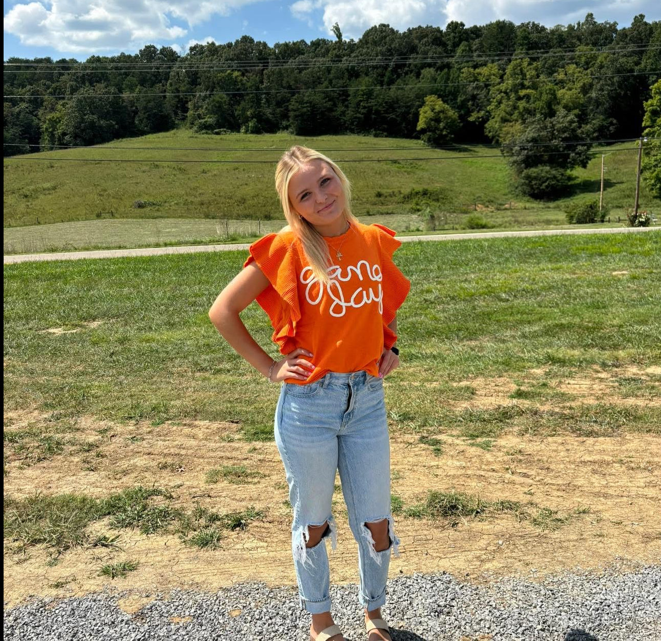 TN Vols Game Day Ruffle Top