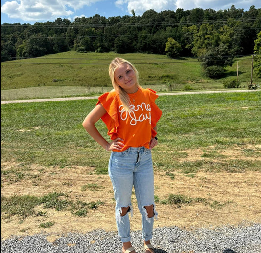 TN Vols Game Day Ruffle Top