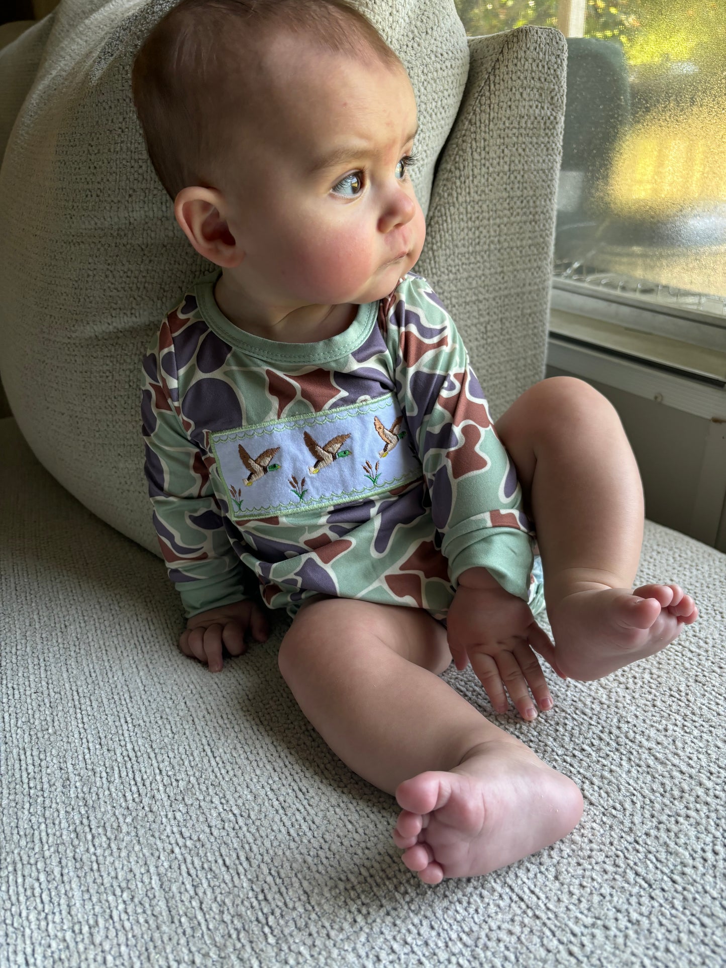 Duck camo onesie