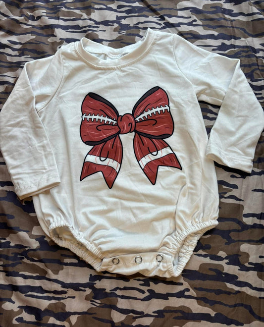Football Bow Onesie