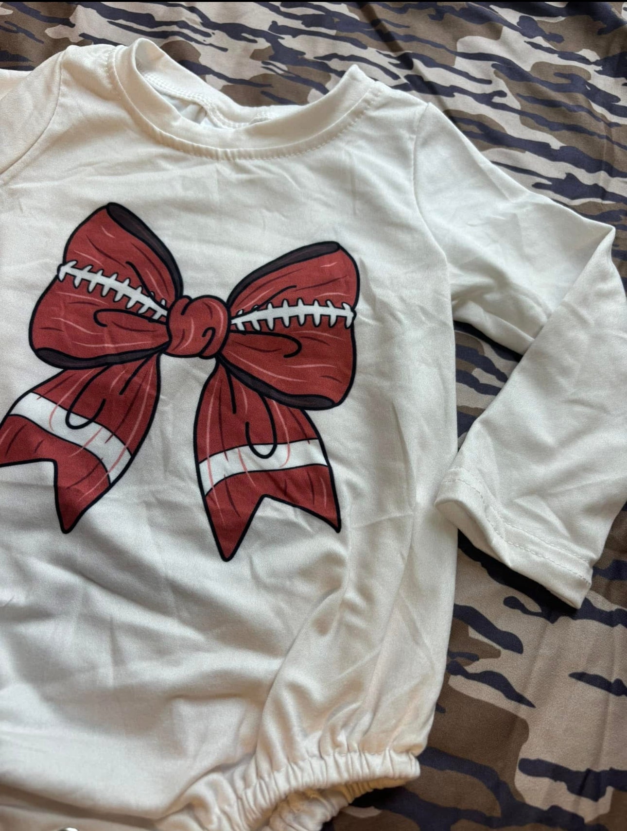 Football Bow Onesie